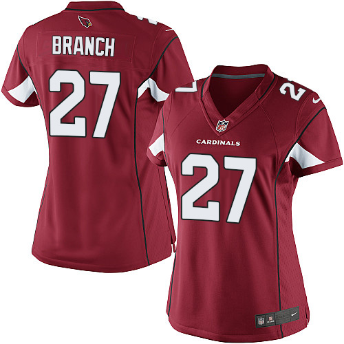 Women's Elite Tyvon Branch Nike Jersey Red Home - #27 NFL Arizona Cardinals